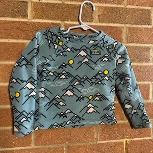 L.L. Bean Kids Teal Mountain Pattern Sweatshirt